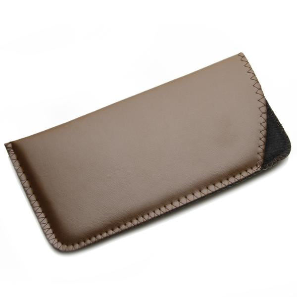 BROWN SOFT LEATHER GLASSES PROTECTOR CASE